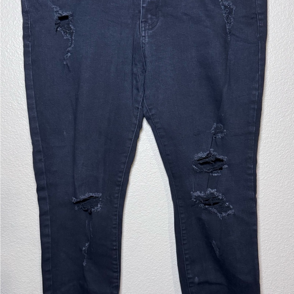 Women's Distressed Black Jeans